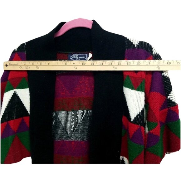 JJ Browne Vtg 80's Women’s USA Front Cardigan Sweater Hearts, Sz Large - Picture 5 of 7